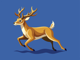 Obraz premium deer in winter vector illustration.