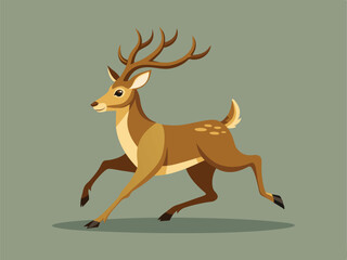 Obraz premium deer with a horns vector illustration.
