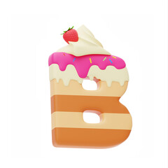 Dessert 3D Alphabet B. 3D Icon