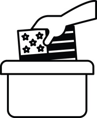 A hand is putting a piece of paper into a container