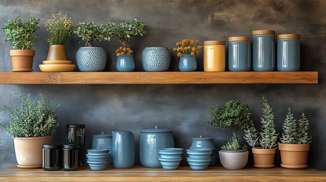 home space organization concept featuring neatly arranged shelves with various items showcasing effective shelf management and organizing techniques for clutter free living space.image