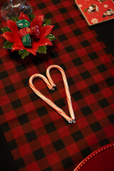 heart with candy canes during Christmas