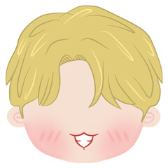 head cute idol boy handsome and cute character  illustration 
