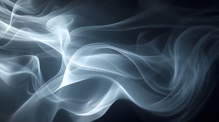 Fototapeta premium Flowing curls of smoke gently twisting through a softly illuminated ethereal background