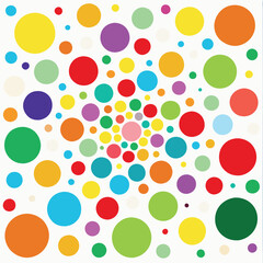 Festival brite colorful dot background, different many colors, white background.