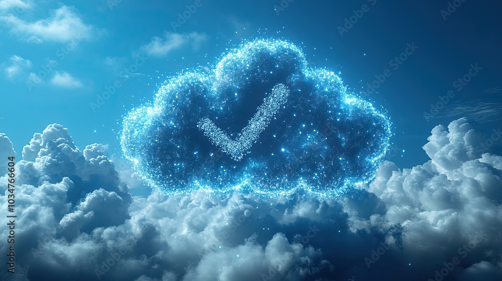 Poster image with fact check text on cloudy sky background symbolizing the concept of truth validation