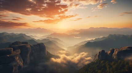 sunrise in the mountains