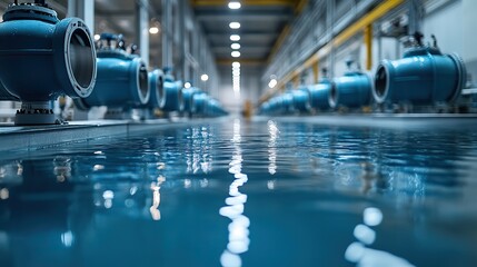 Fototapeta premium industrial water treatment facility showcasing automated processes for waste water filtration and purification ensuring clean and safe water.stock image