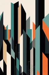Fototapeta premium A minimalistic abstract representation of a cityscape