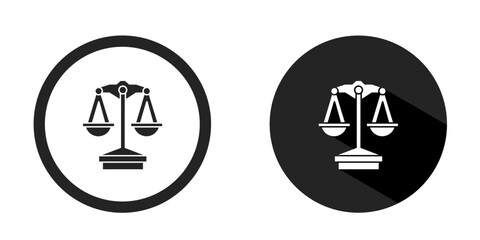 Scales of justice logo. Scales of justice icon vector design black color. Stock vector.