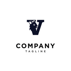 Letter V Quokka Logo Icon Vector