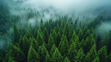 Fototapeta premium lush green trees thriving in dense forest showcasing the success of forestation project aimed at combating deforestation and promoting environmental sustainability.image