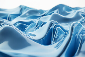 Fototapeta premium Abstract 3D Rendering of Smooth Waves on White Background for Futuristic Design Posters and Banners