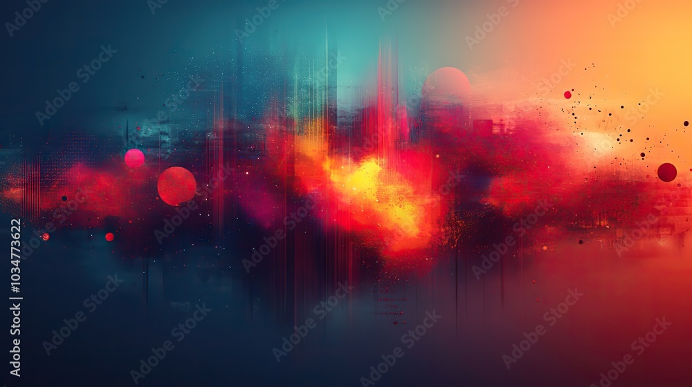 Poster modern social interaction concept with smartphone and speech bubbles featuring abstract shapes and s