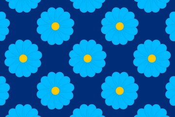 seamless floral background, seamless pattern with blue flowers, Blue background with blue flowers, blue flowers, wrapping, flower, fabric, blue background, blue, paper, daisy, pattern