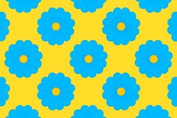 seamless floral background, seamless pattern with blue flowers, yellow background with blue flowers, blue flowers, wrapping, flower, fabric, yellow background, blue, paper, daisy, pattern