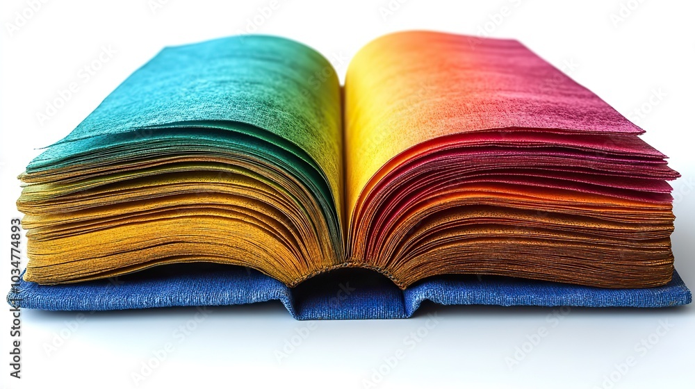 Poster open book with colorful pages symbolizing effective learning imagination and expanding horizons in e
