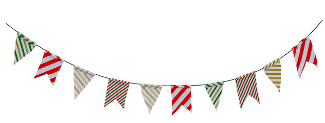 Carnival garland with christmas flags decoration for the day of the holiday, greeting card,...