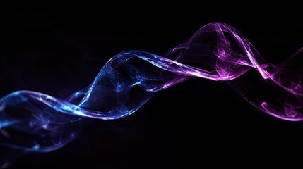 a dark abstract background image representing life sciences and genomics using purple blue and black colors