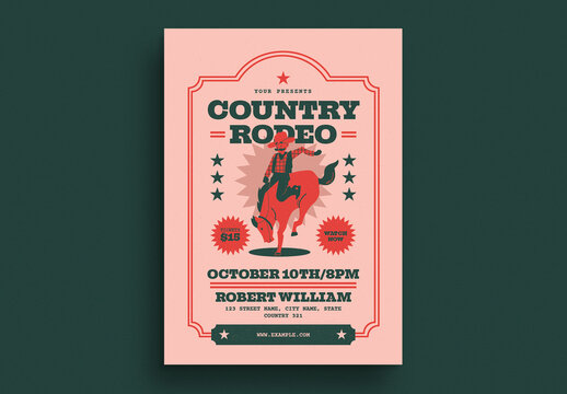Retro Country Rodeo Event Flyer