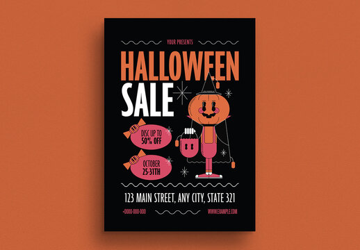 Retro Halloween Sale Flyer