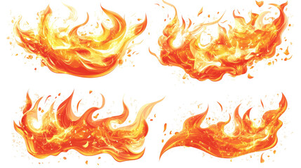 Dynamic Fire Flame Effects Set for Creative Designs Generative AI