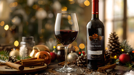  Christmas themed spiced red wine, food photography