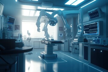 Fototapeta premium Surgical Robotic Arm in an Operating Room