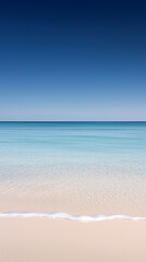 Obraz premium Simple beach scene with vast horizon and blue water