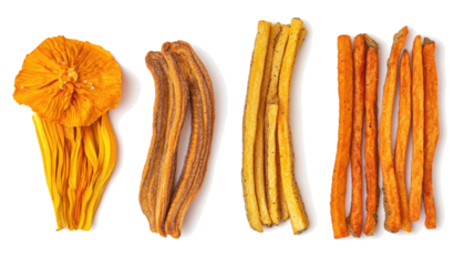 Colorful Dried Vegetables on Transparent Background Generative AI
