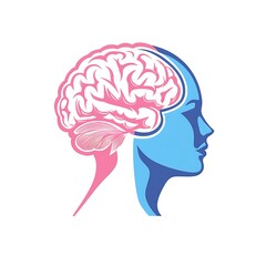 "Abstract Representation of Brain and Mind Connection in Minimalist Style