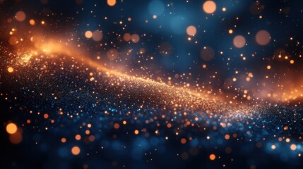 Obraz premium Abstract Dark Blue Background with Gold Particles Ideal for Elegant Designs and Art Projects to Enhance Visual Appeal