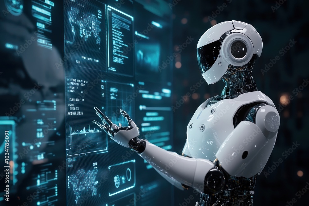 Poster robot interacting with digital interface