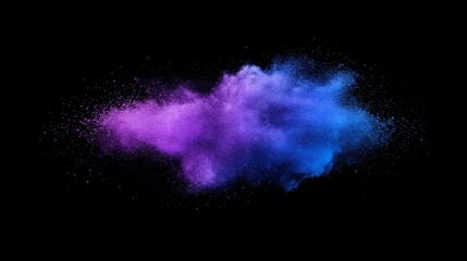 Colorful Smoke Cloud on Black Background