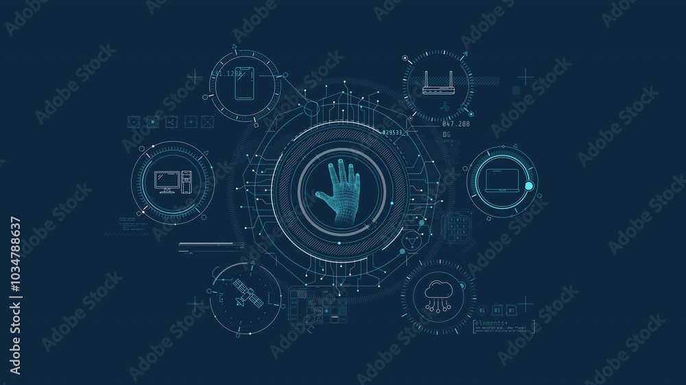 Poster infographics about protecting access to devices in animated diagram.