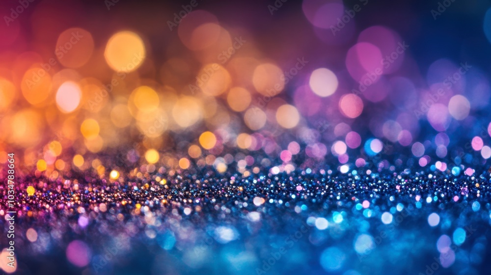 Poster colorful bokeh lights with sparkling effect