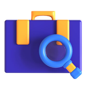 baggage search 3d icon illustration