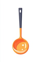 Flat style ladle illustration, isolated on a white background.