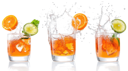 Tequila Shots With Garnishes on a Clear Background Generative AI