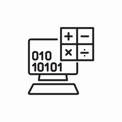 binary code computer calculator icon sign vector
