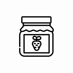 carrot jam jar icon sign vector