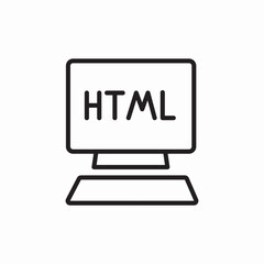 computer html code icon sign vector
