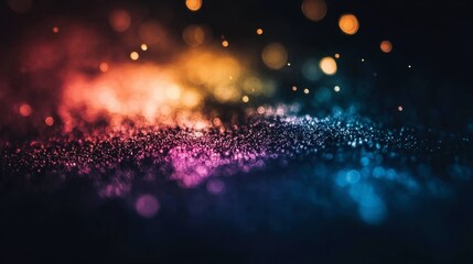 Colorful Bokeh Background with Glittering Particles