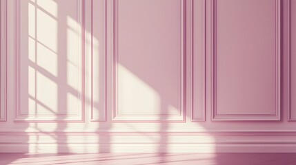 Obraz premium Elegant Pink Wall Paneling Background in Light