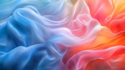 Obraz premium Flowing ribbons of color softly swirling and intertwining creating a dynamic serene visual