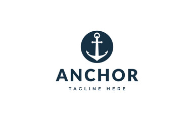 anchor logo design vector illustration