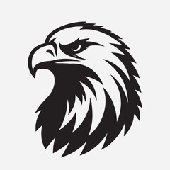 Eagle head silhouette logo iconic image. Silhouette eagle image. Eagle head for logo