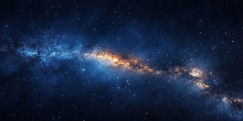 Fototapeta premium Night sky with bright stars and galaxy.