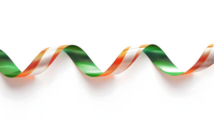 National indian flag ribbon. Curly ribbon on white background. Vector illustration