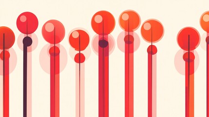 2408 96.A flat-style illustration of multiple red thermometers lined up, each displaying different temperature levels from normal to high. The sleek design and varying degrees of red intensity create